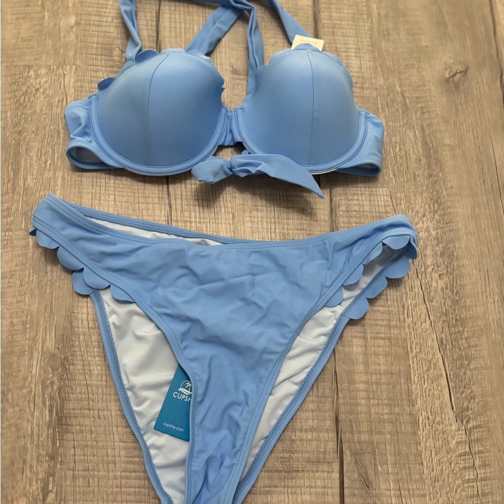 Cupshe Light Blue Scalloped Bikini - Picture 6 of 12